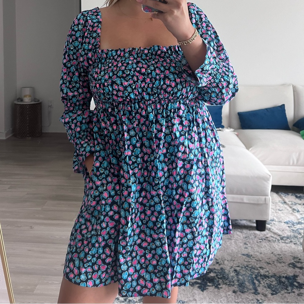 Lilly Pulitzer Beyonca Long Sleeve Smock Dress “spotted in the wild” print